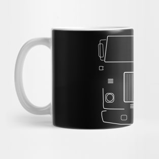 White Road Commander 1970s classic truck white outline graphic Mug